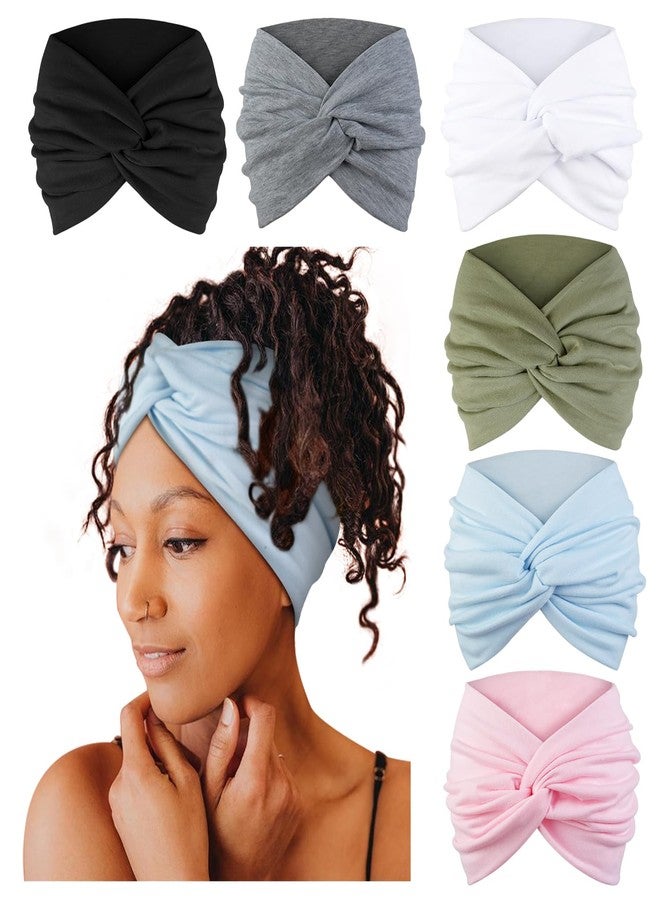 Tobeffect 7'' Wide Headbands for Women, Extra Large Turban Headband Boho Hairband Thick Cloth Fabric Head Bands Hair Accessories, 6 Pack - Image 1